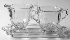 Baroque Individual Creamer&sugar On T in the Baroque-Clear pattern by Fostoria 