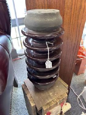 West Saint Paul Antiques - VINTAGE LARGE CERAMIC ELECTRICAL INSULATOR & CRATE - $125