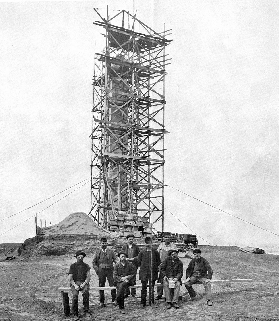 On Memorial Day, 1901, a monument to Sergeant Charles Floyd was dedicated on a high bluff overlooking Sioux City, Iowa.  The monument, a 100-foot-high white stone obelisk, similar to the much taller Washington Monument, commemorated a member of Lewis and Clark's "Corps of Discovery," who fell ill (probably of appendicitis), died, and was buried at that location in 1804.  Floyd was the first American soldier to die West of the Mississippi River. Click here for more...