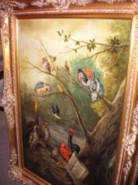 Van KeuRen 1800s Oil Birds In Paradise