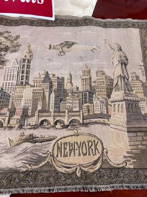 CHARLES LINDBERGH FLIGHT TAPESTRY VINTAGE NEW YORK TO MEXICO MEASURES APPROX. 18? X 53" $650