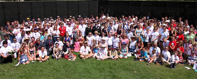 Families at the Vietnam Veterans Memorial - Photo by Gary Lee