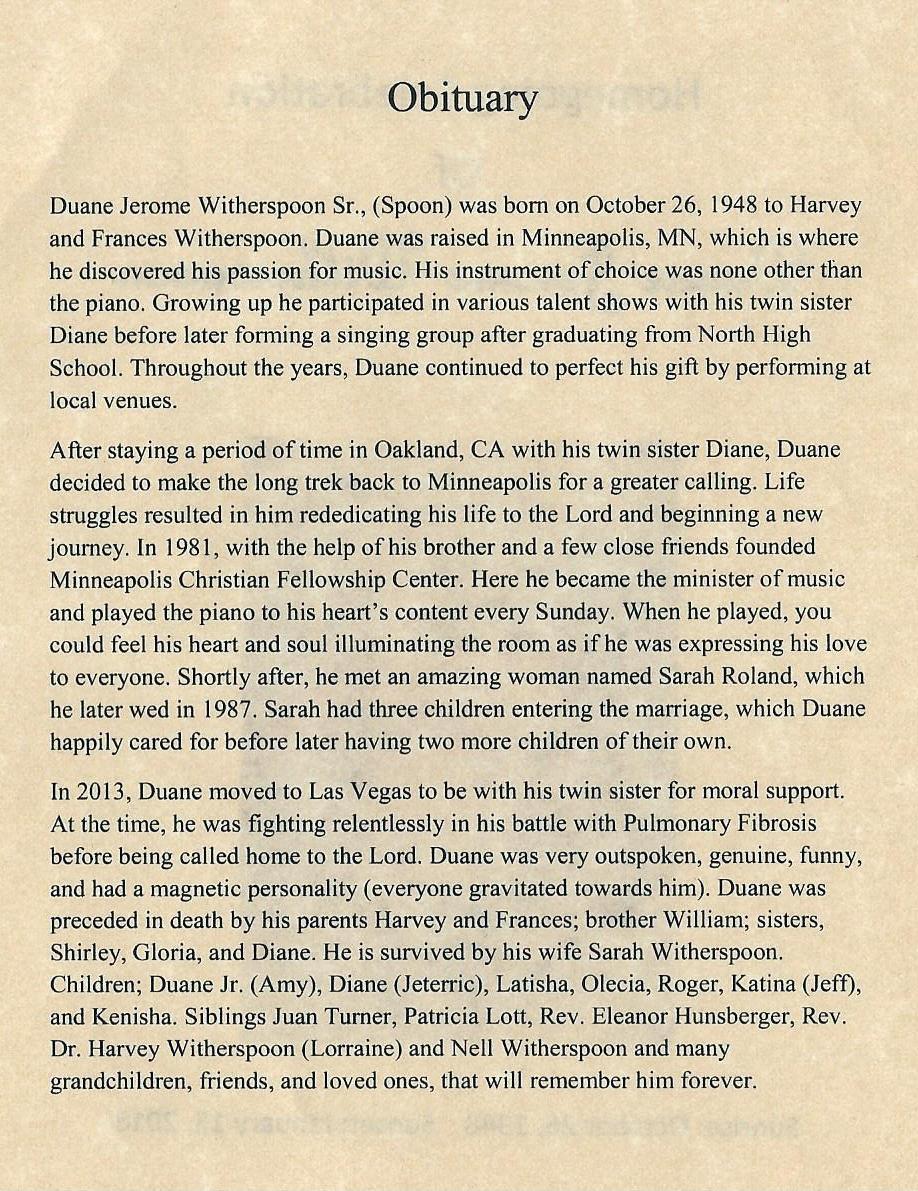 Duane Witherspoon Class of '66